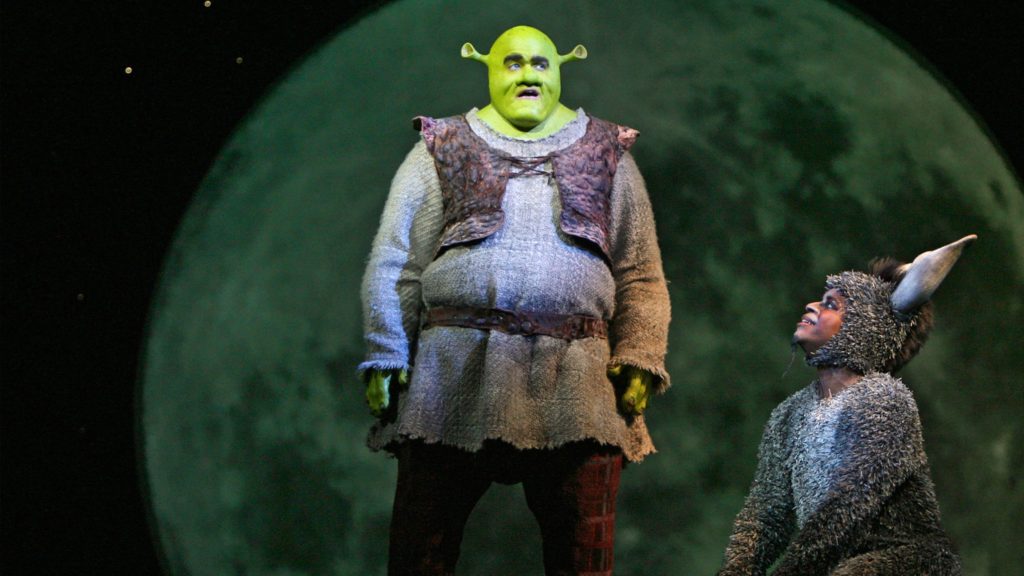 Shrek en ezel in Shrek de musical